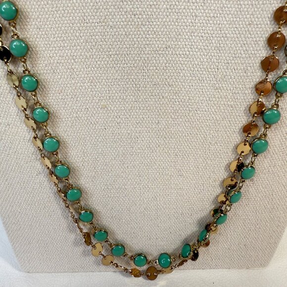 Long Length Enameled Metal Necklace Multi-Strand Adjustable - Picture 2 of 6
